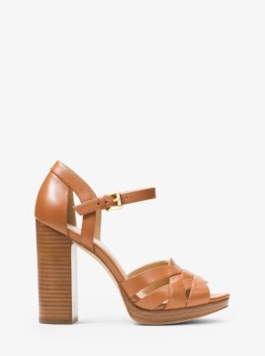 Annaliese Leather Platform Sandal Michael Kors