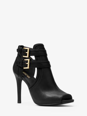 michael kors blaze open toe bootie suede