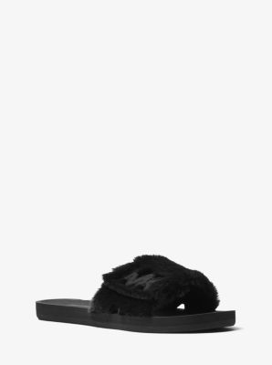 Logo Faux Fur Slide Michael Kors Canada