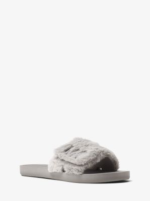 michael kors fur slides