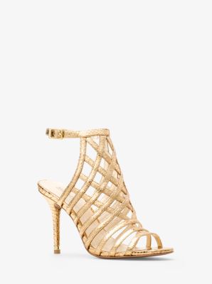 michael kors gold strappy heels