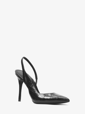 Eliza Crocodile-embossed Leather Pump 