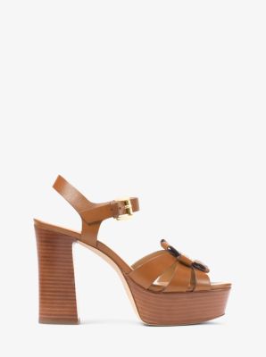 michael kors tara floral embellished leather platform sandal