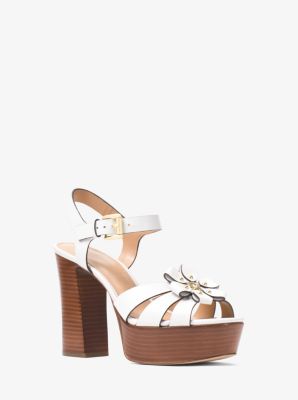michael kors tara floral embellished leather platform sandal