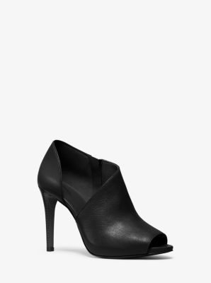 Elodie Leather Open-toe Bootie 