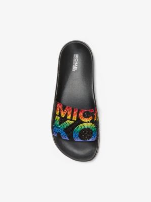 rainbow michael kors slides