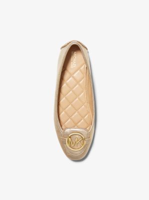 Lillie Metallic Saffiano Leather Moccasin