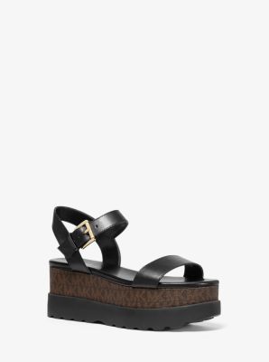 Marlon Leather And Logo Flatform Sandal 