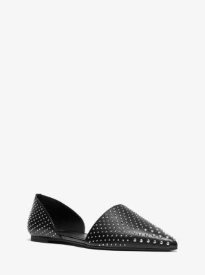 Mila Studded Leather D'Orsay Flat 