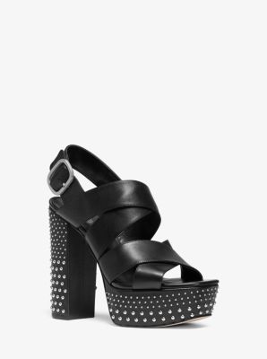 mila studded leather platform sandal