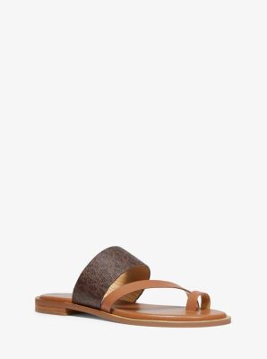 michael kors brown flip flops