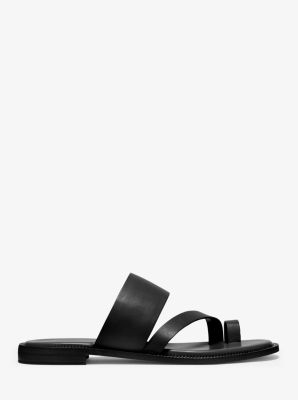 Michael kors pratt 2025 logo and leather sandal