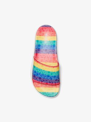 michael kors rainbow slide sandals