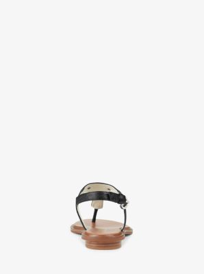 Logo Plate Leather Sandal Michael Kors Canada