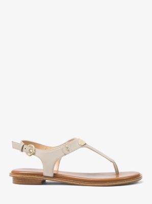 Logo plate best sale leather sandal