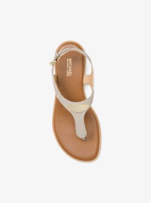 Michael kors logo 2024 plate leather sandal