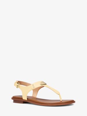 Logo Plate Leather Sandal | Michael Kors