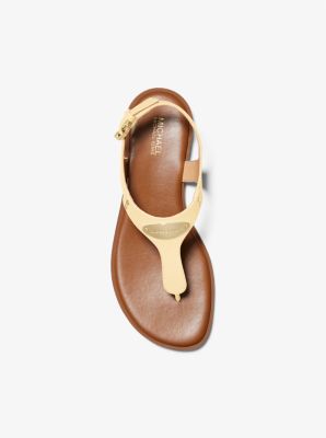 Logo Plate Leather Sandal | Michael Kors