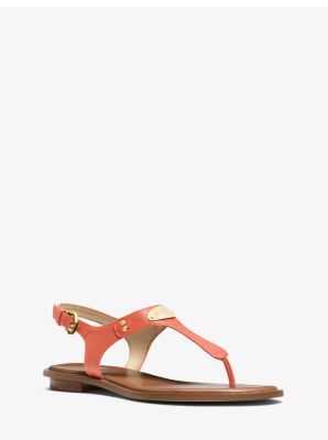 Logo Plate Leather Sandal