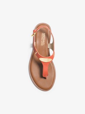 Logo Plate Leather Sandal