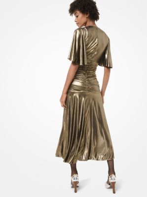 Metallic Jersey Ruched Dress