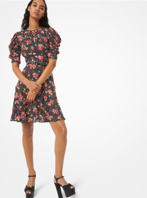 Floral georgette store dress michael kors