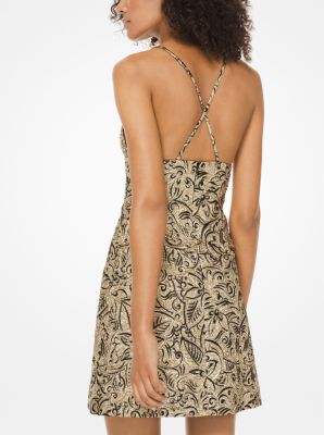 Floral Brocade Slip Dress