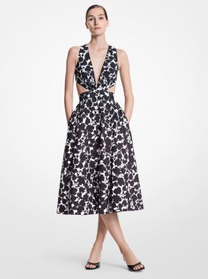 Michael kors floral midi dress best sale