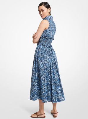 Floral Cotton Poplin Smocked Shirtdress | Michael Kors [US]