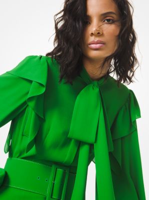 Silk Georgette Ruffle Dress