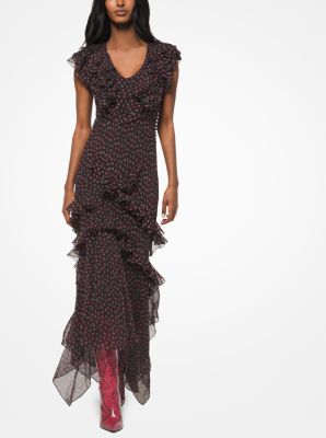 Rosebud Silk-Chiffon Bias Dress