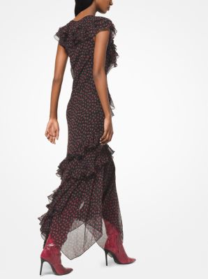 Rosebud Silk-Chiffon Bias Dress