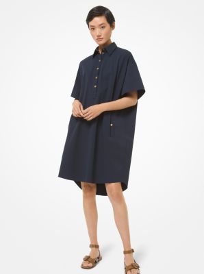 Organic Stretch Cotton Poplin Shirtdress