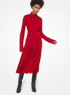 fusion At tilpasse sig Plenarmøde Silk Georgette Tie-Neck Shirtdress | Michael Kors