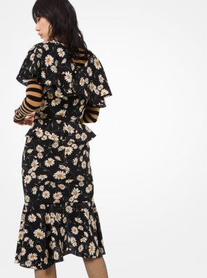 Daisy Silk Crepe De Chine Ruffle Dress