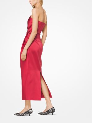 Silk-and-Wool Duchesse Strapless Cocktail Dress