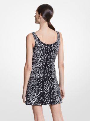 Shiftkleid aus Baumwoll-Seiden-Jacquard mit Ozelotmuster image number 1