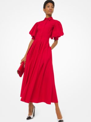 michael kors shirt dress red