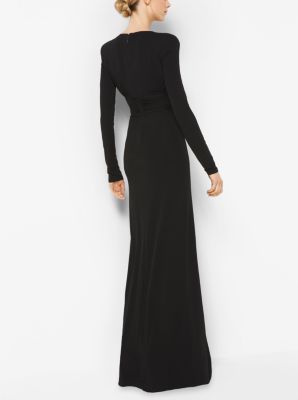 Ruched Stretch Matte-Jersey Gown