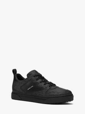 baxter logo and leather sneaker