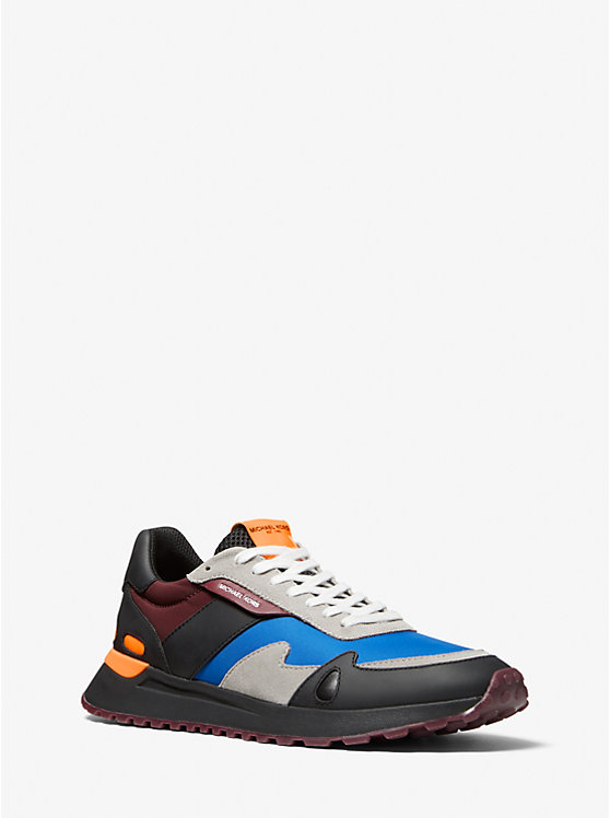 Miles Color-Block Scuba and Leather Trainer image number 0