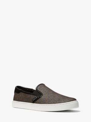Michael Kors Men\'s Nate Slip-On Shoes Nate Logo Slip-On Sneaker in BLACK | Michael Kors [US] main image 2