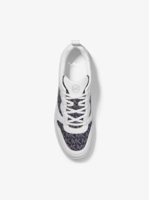 Baxter Leather And Denim Logo Jacquard Sneaker | Michael