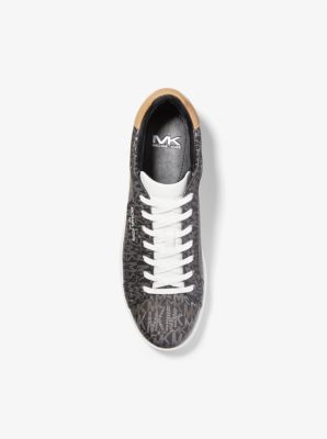 Keating Animal Print Logo Sneaker in BLACK COMBO | Michael Kors
