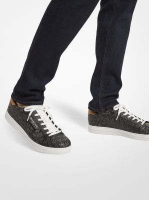 Keating Animal Print Logo Sneaker in BLACK COMBO | Michael Kors