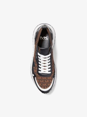 Miles Leather and Logo Jacquard Trainer image number 3