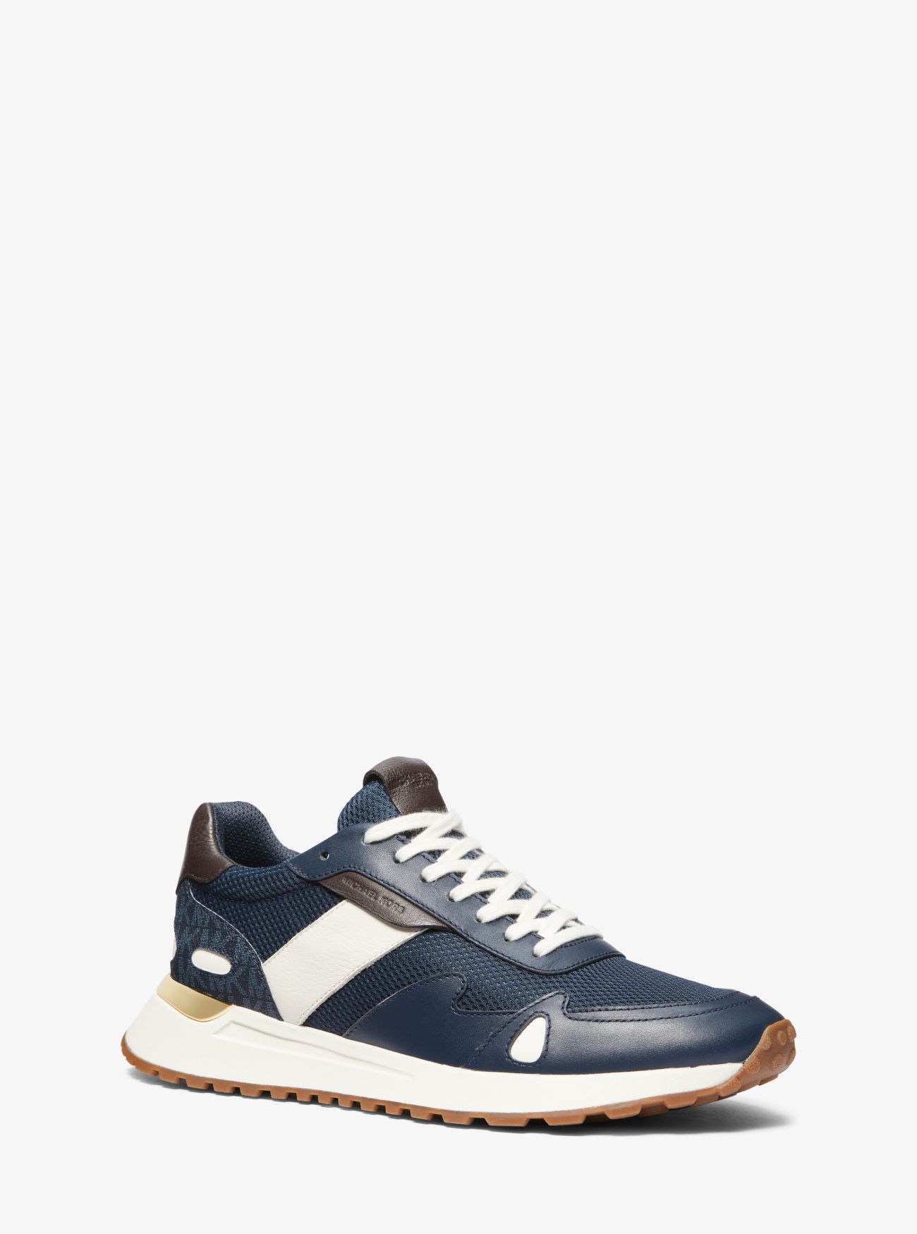 MK Miles Leather and Mesh Trainer - Blue - Michael Kors