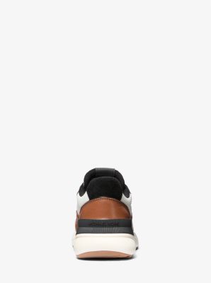 Trevor Leather and Stretch Knit Trainer