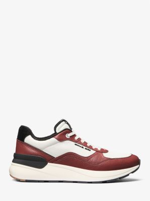 Sneaker Trevor in pelle e maglia stretch image number 1