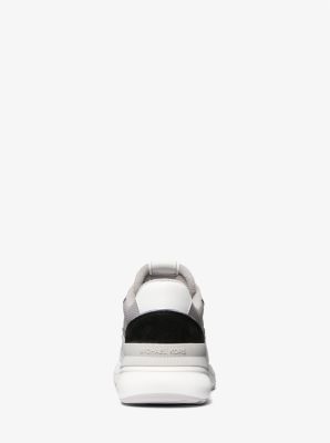 Trevor Leather and Stretch Knit Trainer